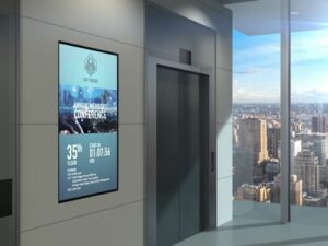 Digital signage in office building