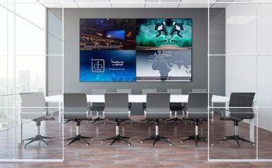 Conference room with a video wall
