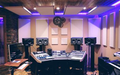PA system in a studio