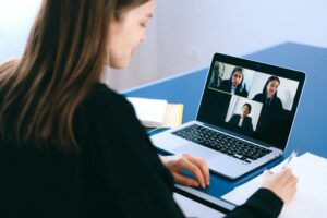 Woman on a video conference