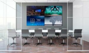 video wall in a meeting room